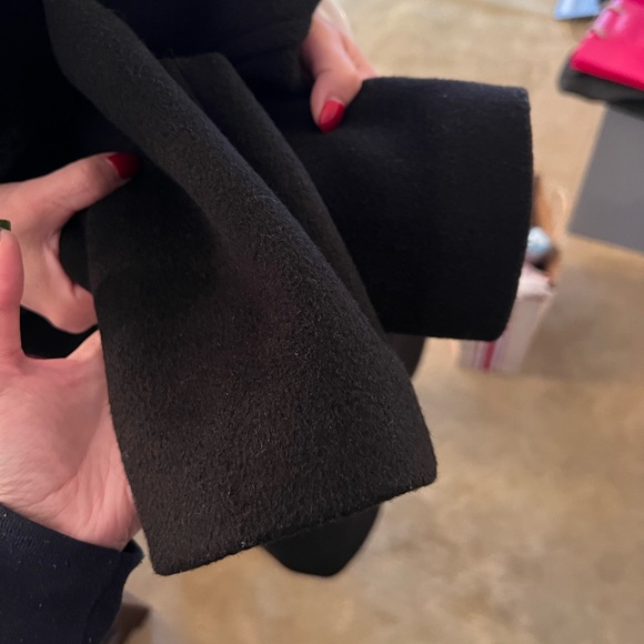 Club Monaco Dark Navy Coat with Fur - Picture 6 of 8